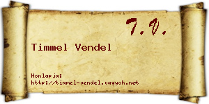 Timmel Vendel névjegykártya